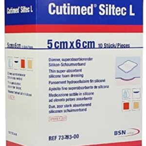 BSN Medical Cutimed Siltec L Silicone Foam Dressings, 10 cm x 10 cm (4 in x 4 in), Box of 10 - Image 3