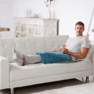 Sunbeam Premium XXL Size Heating Pad with 4 Heat Settings, 20" x 24", Color: Teal - Image 8