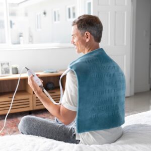 Sunbeam Premium XXL Size Heating Pad with 4 Heat Settings, 20" x 24", Color: Teal - Image 10