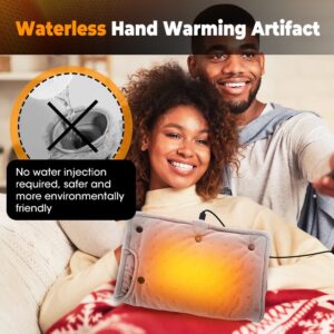 USB Hand Warmer & Heating Pad 2-in-1, 55°C Constant Temperature, Fast Heating Electric Blanket for Body, Back, Legs, 19.7x10.6in, USB-Powered, Gray - Image 10