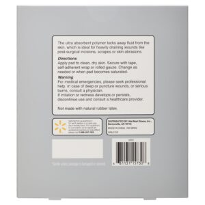 Equate Ultra Absorbent Wound Dressing, 4 in x 4 in, 10 Count - Image 7