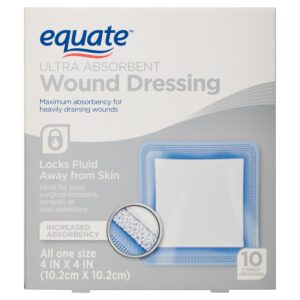 Equate Ultra Absorbent Wound Dressing, 4 in x 4 in, 10 Count - Image 11