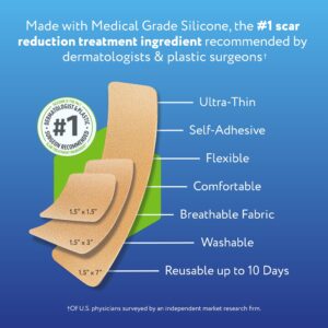 ScarAway Advanced Silicone Scar Sheets, Medical Grade Variety Pack, 8 Reuseable Sheets - Image 3