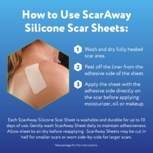 ScarAway Advanced Silicone Scar Sheets, Medical Grade Variety Pack, 8 Reuseable Sheets - Image 4