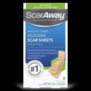ScarAway Advanced Silicone Scar Sheets, Medical Grade Variety Pack, 8 Reuseable Sheets - Image 6