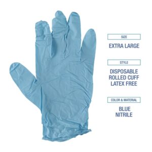 Boardwalk 382XLBXA 5 mil Disposable Examination Nitrile Gloves - X-Large, Blue (100/Box) - Image 6