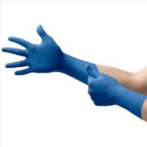 Microflex 2X Custom Blue 11.417'' UltraSense EC 3.5 mil Nitrile Ambidextrous Non-Sterile Medical Grade Powder-Free Disposable Gloves With Textured Finger Tip Finish And Extended Beaded Cuff (100 - Image 3