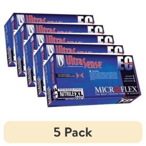 Microflex 2X Custom Blue 11.417'' UltraSense EC 3.5 mil Nitrile Ambidextrous Non-Sterile Medical Grade Powder-Free Disposable Gloves With Textured Finger Tip Finish And Extended Beaded Cuff (100 - Image 4