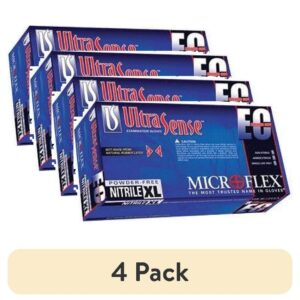 Microflex 2X Custom Blue 11.417'' UltraSense EC 3.5 mil Nitrile Ambidextrous Non-Sterile Medical Grade Powder-Free Disposable Gloves With Textured Finger Tip Finish And Extended Beaded Cuff (100 - Image 6
