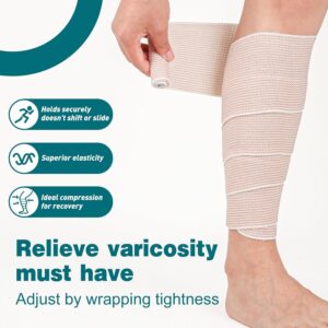 EUZODNAK 4 in Premium 6 Pack Elastic Bandage Wrap, Lymphedema Wraps for Legs, Ankle, Knee, Tummy, Body Wrap, Compression Leg Wraps, Latex-Free - Image 6