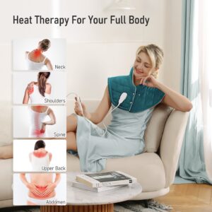 MaxKare 23"x20" Neck Heating Pad with 6 Heat Settings & 4 Timer Settings forNeck & Shoulder Stress Relief -Green - Image 8