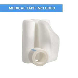 California Basics 4"x12' Gauze Bandage Rolls with Medical Tape, Rolled Gauze Wrap – White 24 Pack - Image 4
