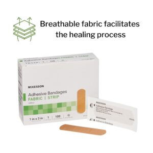 McKesson Adhesive Bandages for Wound Care, Sterile Fabric, 1 in x 3 in, 100 Count, 1 Pack - Image 4