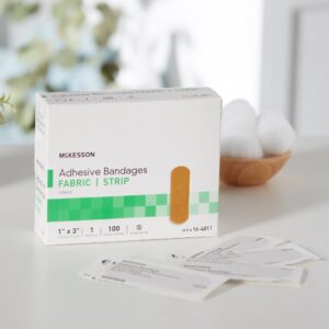 McKesson Adhesive Bandages for Wound Care, Sterile Fabric, 1 in x 3 in, 100 Count, 1 Pack - Image 6