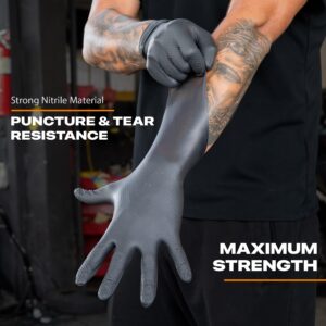 GRIPXX 8 Mil Orange Nitrile Gloves - Heavy Duty, 3D Raised Diamond Texture Grip - Latex-Free & Powder-Free - Industrial, Mechanic, Food Service - Disposable Gloves for Tough Tasks (Large, Orange) - Image 8