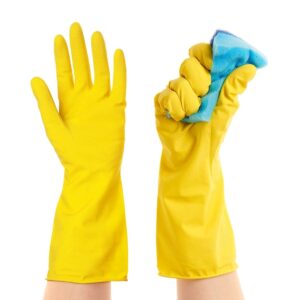 Reusable Latex flock-lined Gloves - Food Safe - Textured Grip - Large Size - Image 5