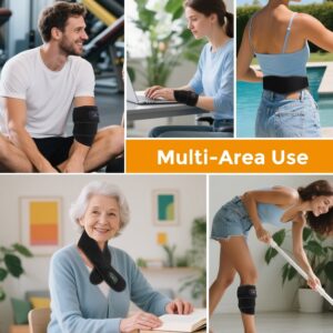 Neck Heating Pad with Vibration Massage, Cordless Heated Neck Wrap for Relaxtion, Rechargeable Neck Warmer with 3 Heating and Vibration ,Black - Image 5