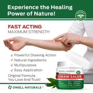 OWELL NATURALS Drawing Salve Ointment, 3oz, ingrown Hair Treatment, Boil & Cyst, Splinter Remover, Bug and Spider Bites, bee Sting, Mosquito bite Itch - Image 5