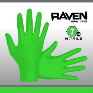 Raven 66550 Nitrile Exam Gloves, 7 mil, Powder-Free, Hi-Viz InVue, Extra Strength, Size S, 100 Gloves/Box - Image 7