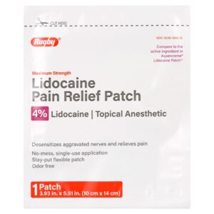 Rugby Maximum Strength Topical Anesthetic 4% Lidocaine Pain Relief Patch - 5 Patches - Image 4