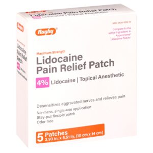 Rugby Maximum Strength Topical Anesthetic 4% Lidocaine Pain Relief Patch - 5 Patches - Image 5