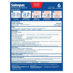 Salonpas Gel-Patch Hot for Pain Relief of Minor Aches & Pains of Muscles & Joints, 6 Count - Image 7