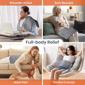 Heating Pad for Back Pain Relief, 15.7"x31.5" Electric Heating Pad with Auto Shut Off/LCD Controller, Heating Pad with 9 Heating Levels & 4 Timer Settings for Back Neck Shoulder Stress Cramps Relief - Image 4
