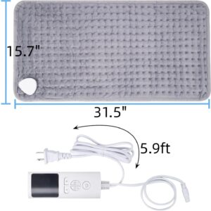 Heating Pad for Back Pain Relief, 15.7"x31.5" Electric Heating Pad with Auto Shut Off/LCD Controller, Heating Pad with 9 Heating Levels & 4 Timer Settings for Back Neck Shoulder Stress Cramps Relief - Image 9
