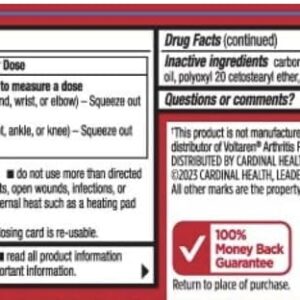Leader Arthritis Pain Relief Gel, Original Prescription Strength, Diclofenac Sodium Topical Gel 1%, for Adults, Both Men & Women, and Children 12+, Compare to Voltaren, 3.53 Oz - Image 8