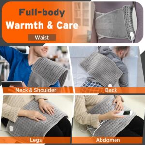Heating Pad for Back, Electric Wrap Around Heating Pad for Period Cramps Lower Back Neck, Machine Washable Heat Pad with LCD Controller, 9 Heating Levels, 4 Gears Timing,12"x50" - Image 4