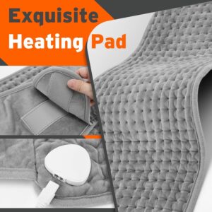 Heating Pad for Back, Electric Wrap Around Heating Pad for Period Cramps Lower Back Neck, Machine Washable Heat Pad with LCD Controller, 9 Heating Levels, 4 Gears Timing,12"x50" - Image 5