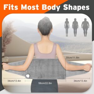 Heating Pad for Back, Electric Wrap Around Heating Pad for Period Cramps Lower Back Neck, Machine Washable Heat Pad with LCD Controller, 9 Heating Levels, 4 Gears Timing,12"x50" - Image 8