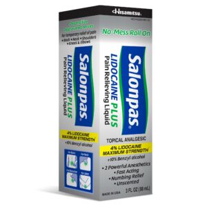 Salonpas Maximum Strength Lidocaine 4% Pain Relief Roll-on, 3oz - Image 3