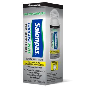 Salonpas Maximum Strength Lidocaine 4% Pain Relief Roll-on, 3oz - Image 4