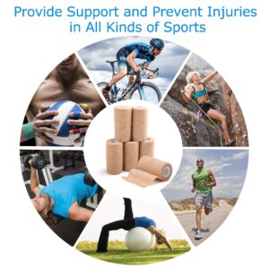 LotFancy 6 Pack Self Adhesive Bandage Wraps, 4 in x 5 Yards Medical Tape - Image 8