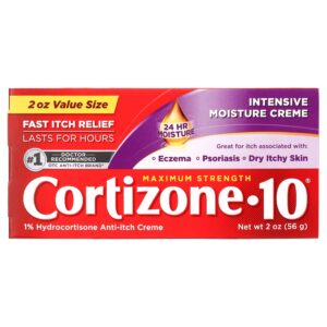 Cortizone-10 Intensive Moisture 1% Hydrocortisone Anti Itch Cream for Eczema and Bug Bite Relief, Maximum Strength, 2 oz - Image 2
