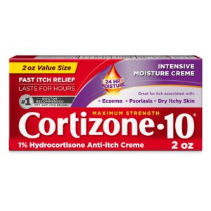 Cortizone-10 Intensive Moisture 1% Hydrocortisone Anti Itch Cream for Eczema and Bug Bite Relief, Maximum Strength, 2 oz - Image 10
