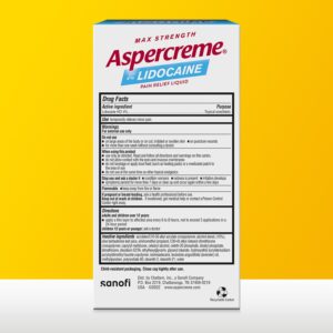 Aspercreme Max Strength Topical Numbing Pain Reliever Roll-on Liquid, 4% Lidocaine, Lavender, 2.5 fl oz - Image 3