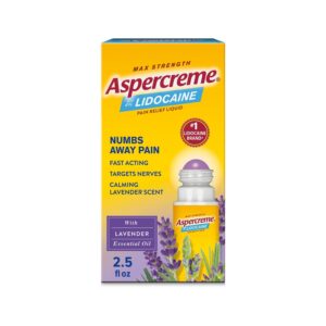 Aspercreme Max Strength Topical Numbing Pain Reliever Roll-on Liquid, 4% Lidocaine, Lavender, 2.5 fl oz - Image 12