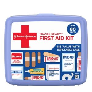 Johnson & Johnson Travel Ready Portable Emergency First Aid Kit, 80 pc - Image 26