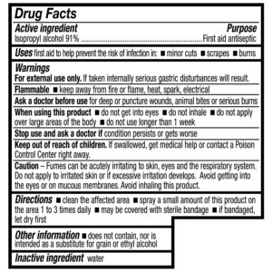 Equate 91% Isopropyl Alcohol First Aid Antiseptic, Topical Solution Spray, 10 fl oz - Image 3