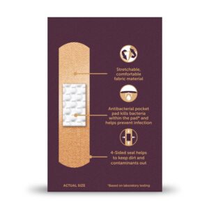 Equate Flexible Antibacterial Fabric Bandages, 30 Count - Image 6