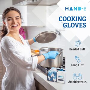Hand-E Nitrile Gloves, Medium, (100 Count) 3 Mil, Blue Disposable Latex and Powder Free Medical and Household Gloves - Image 3