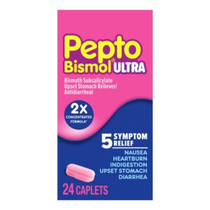 Pepto Bismol Caplets Ultra, Indigestion and Anti-Diarrhea Stomach Relief, 24 Count - Image 12