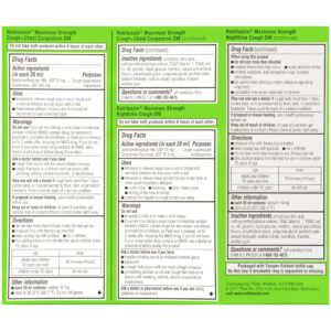 Robitussin Maximum Strength Cough + Chest Congestion DM and Maximum Strength Nighttime Cough Dm, Cough Medicine, Berry Flavor - 4 Fl Oz Bottles (Pack of 2) - Image 10
