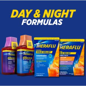 Theraflu Severe Cough Cold and Flu Day and Nighttime Relief Medicine Syrup, Berry, 8.3 Fl Oz, 2 Pack - Image 4