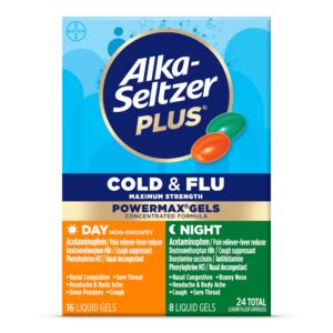 Alka-Seltzer Plus Maximum Strength Cold & Flu Medicine, Day + Night, Liquid Gels, 20 Count - Image 9