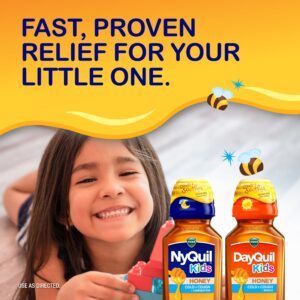 Vicks DayQuil and NyQuil Kids Cold and Cough Liquid, Cold Medicine for Children, Honey, 2x8 Fl oz - Image 3