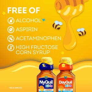 Vicks DayQuil and NyQuil Kids Cold and Cough Liquid, Cold Medicine for Children, Honey, 2x8 Fl oz - Image 5