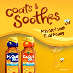 Vicks DayQuil and NyQuil Kids Cold and Cough Liquid, Cold Medicine for Children, Honey, 2x8 Fl oz - Image 6